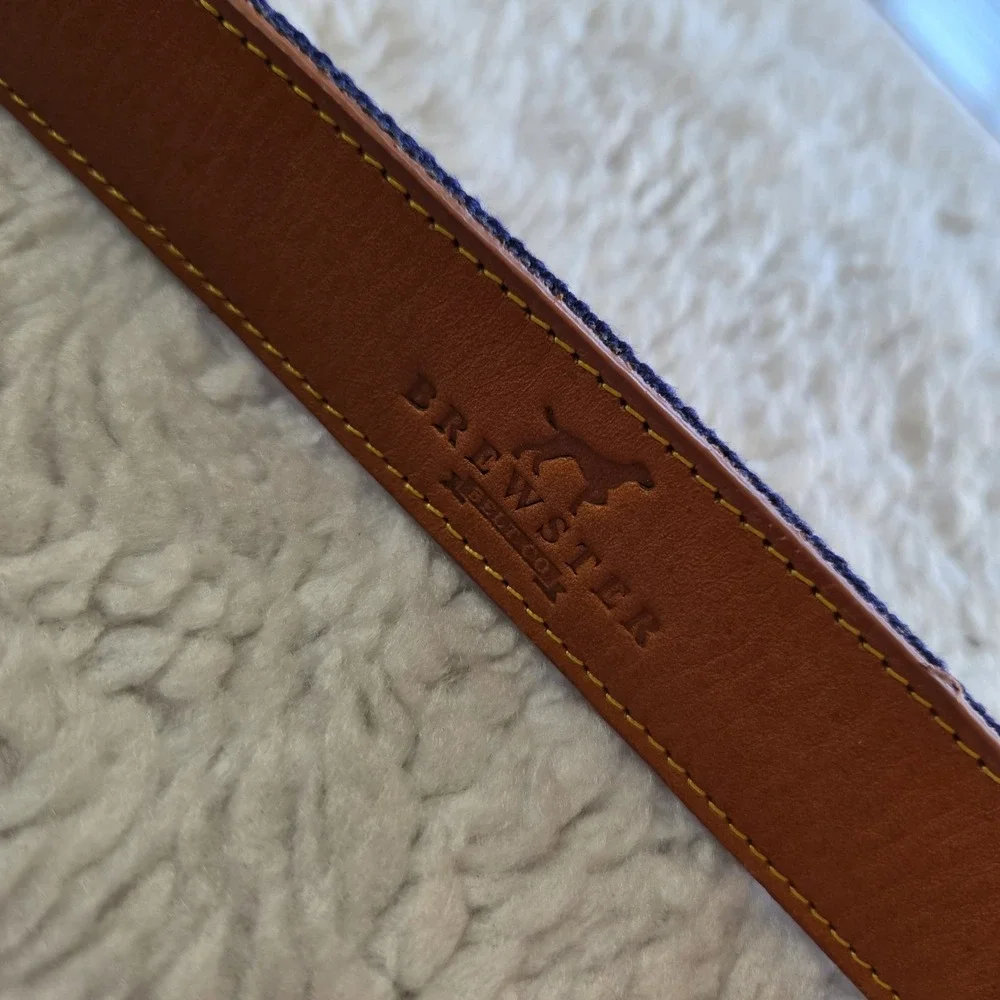 Brewster Belt Co. Belt Texas Custom Needlepoint Leather Men's 46
